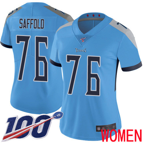 Tennessee Titans Limited Light Blue Women Rodger Saffold Alternate Jersey NFL Football #76 100th Season Vapor Untouchable